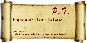 Papacsek Tarziciusz névjegykártya